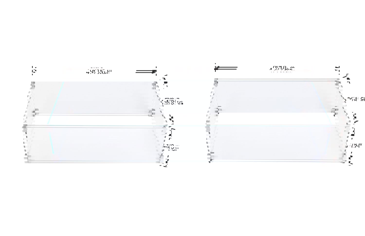 Elementi Rectangle Gas Fire Pit Wind Screen 40.4 x 15.2 x 7