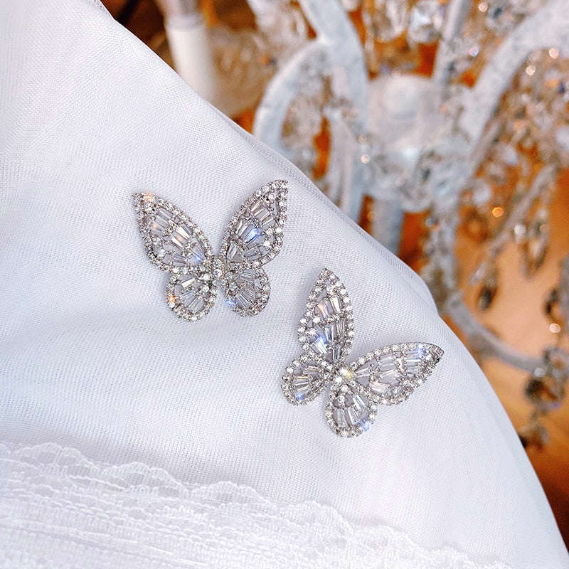 Design Jewelry Premium Zircon Butterfly Earrings for Women