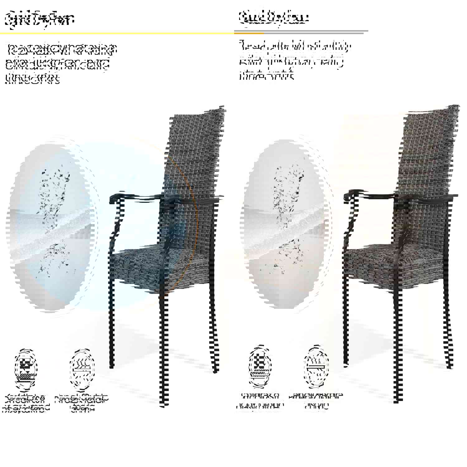 7 Piece Outdoor Dining Set with 6 Padded Chairs and 1 Rectangular Table