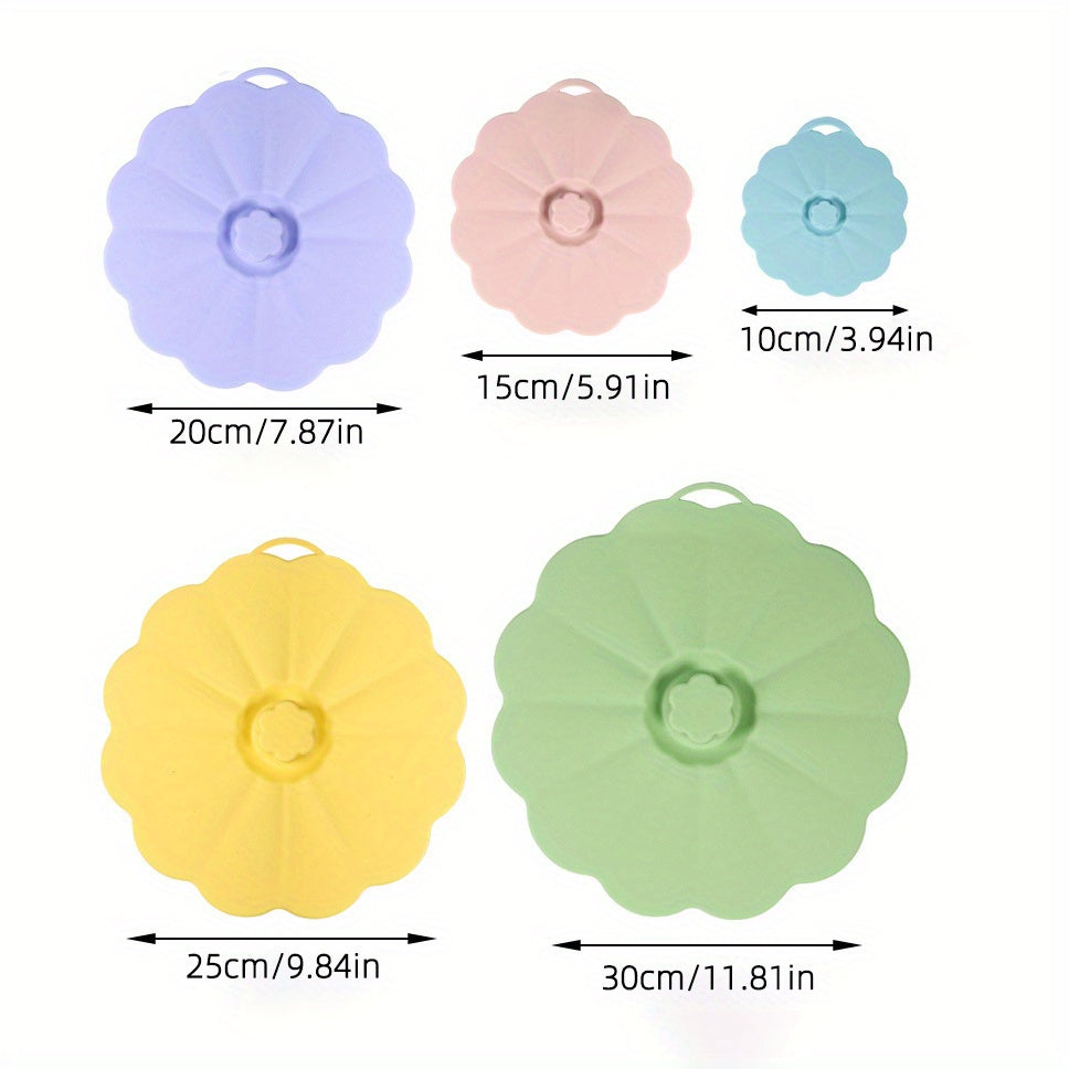 5pcs Reusable Silicone Food Storage Lids for Bowls, Dishwasher & Refrigerator Safe