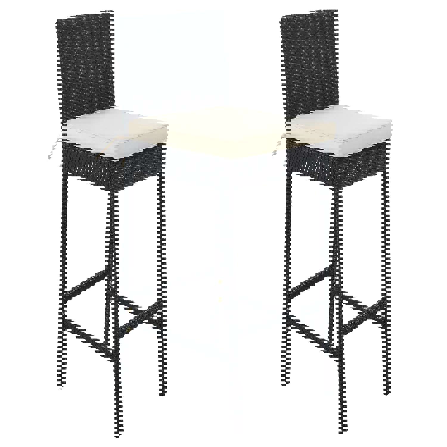 TOPMAX Outdoor Patio 7-Piece Rattan Dining Table Set with Wood Tabletop and 6 Chairs