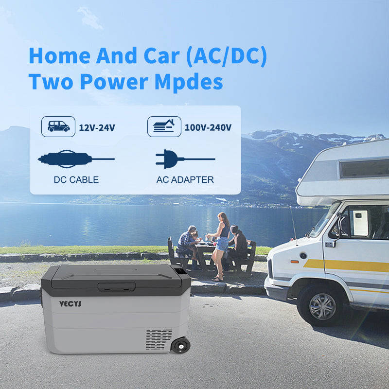 VECYS CR50 Dual Zone Portable Car Refrigerator, 50L Capacity for RV, Truck, Boat, and Outdoor Use