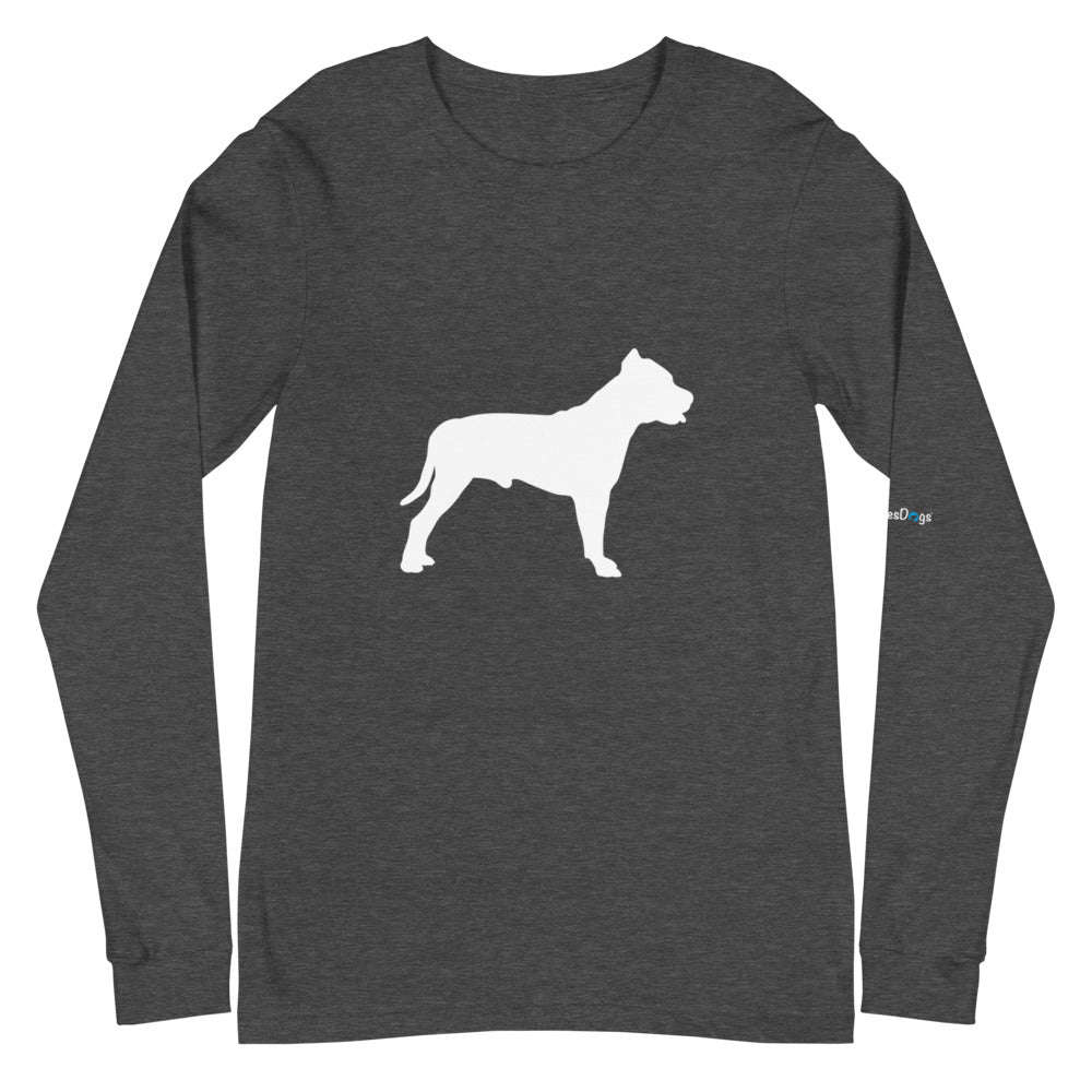 Pit Bull Silhouette Long Sleeve Tee - Unisex Soft Cotton Shirt
