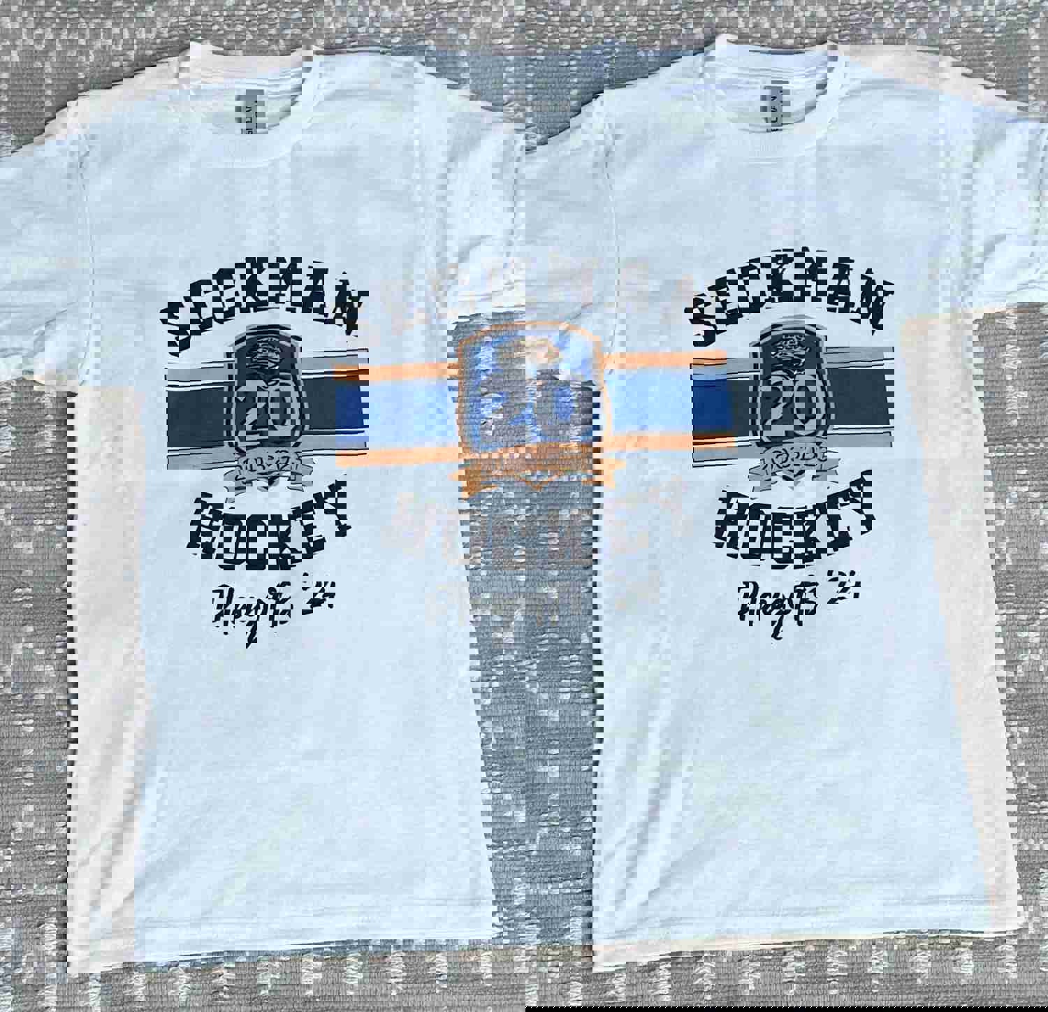 Seckman Hockey Playoffs Unisex Hoodie - White Sublimation Design