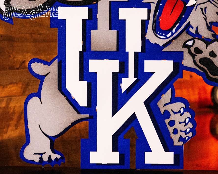 Kentucky Wildcat over UK 1989-94, 3D Vintage Metal Wall Art