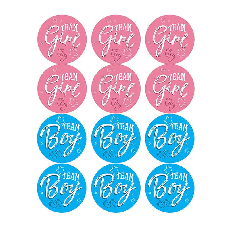 60-120 Pieces Gender Reveal Party Stickers, Baby Shower Decoration, Team Boy or Girl Stickers