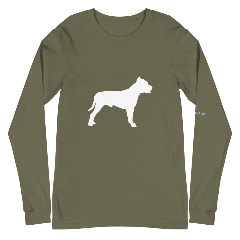 Pit Bull Silhouette Long Sleeve Tee - Unisex Soft Cotton Shirt