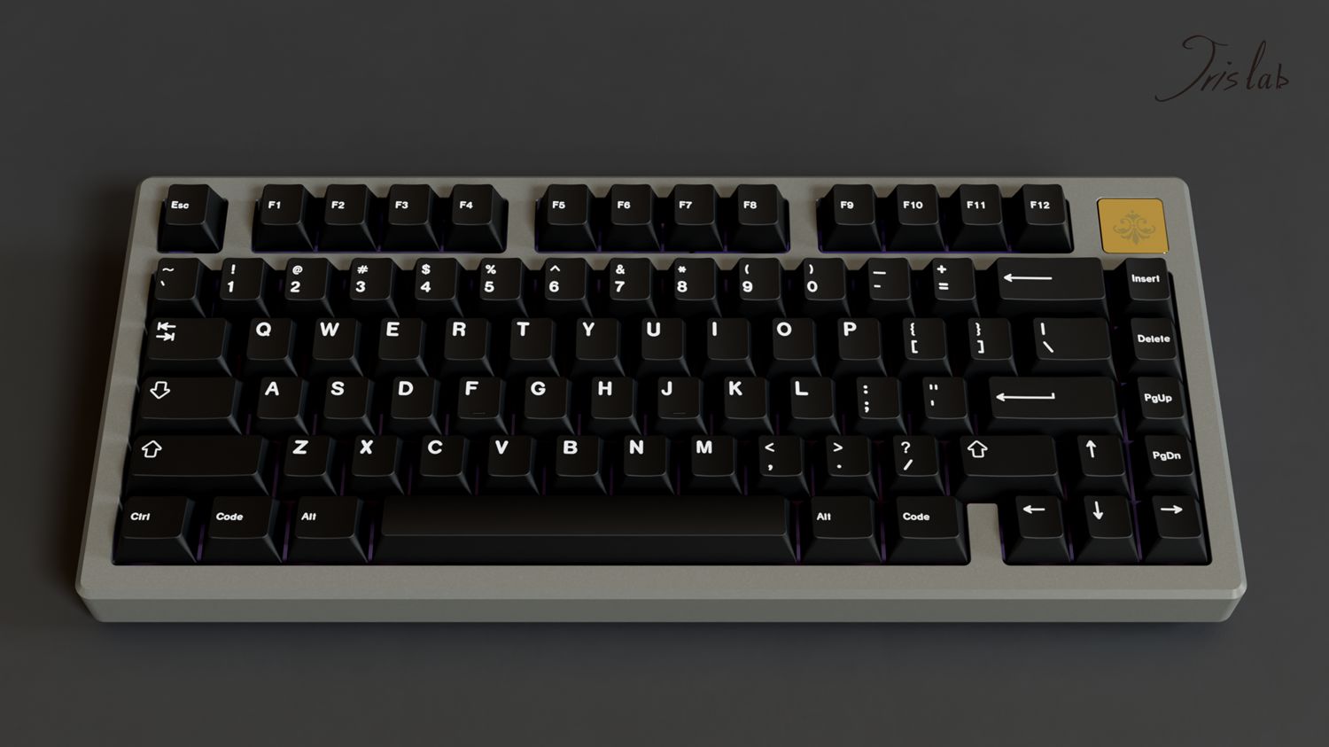 Jris75 PCB Gasket Mount Keyboard Kit - Grey&Black (PVD Weight)
