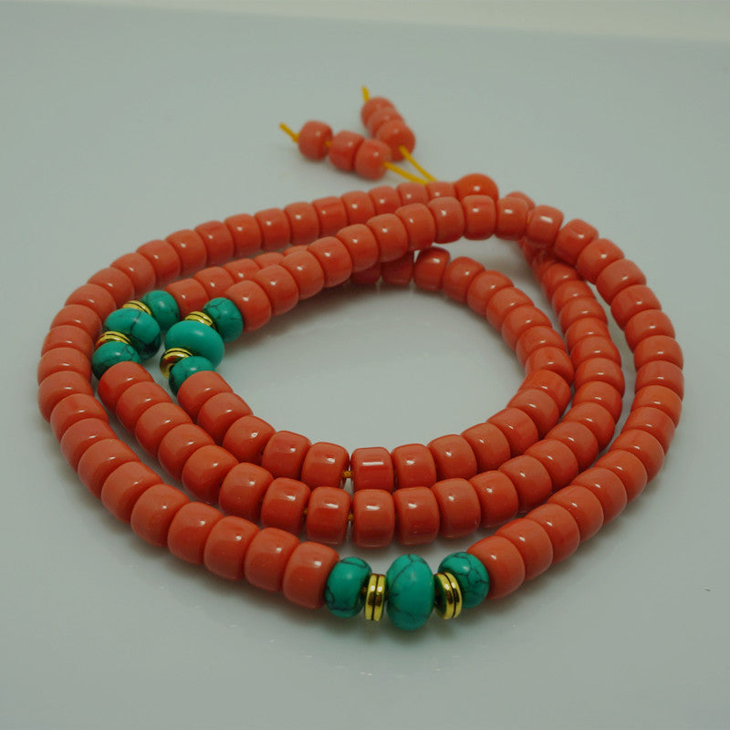 Tibetan Style 108 Counting Beads Glass Beads Rosary Necklace Bracelet Home Decor