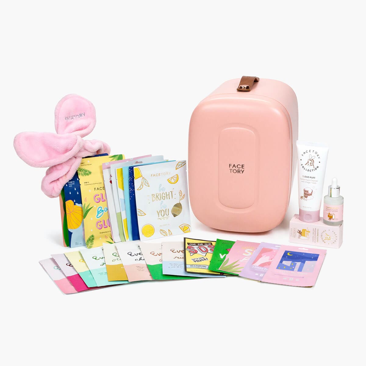 Skincare Fridge Bundle with Mini Fridge, Skincare, Hairband & Sheet Masks