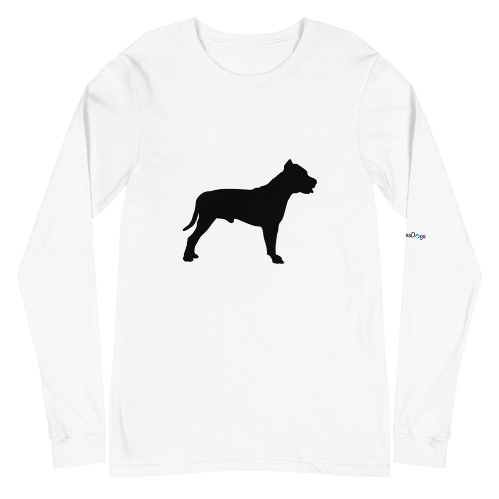 Pit Bull Silhouette Long Sleeve Tee - Unisex Soft Cotton Shirt