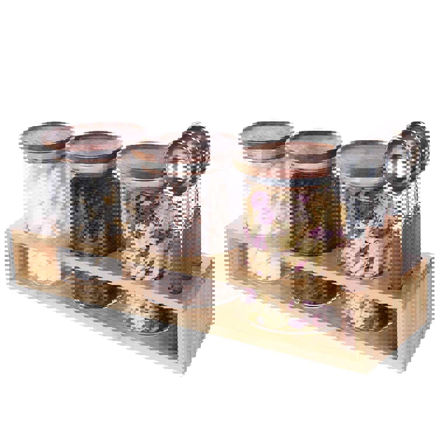 KKC HOME ACCENTS Sealed Glass Food Storage Jars with Scoop for Kitchen Counter