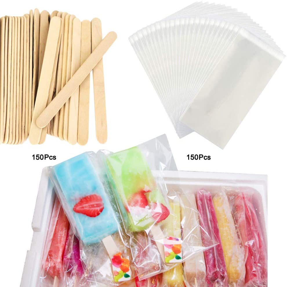 Goging Homemade Popsicle Molds Set with 50 Sticks & Bags - BPA Free