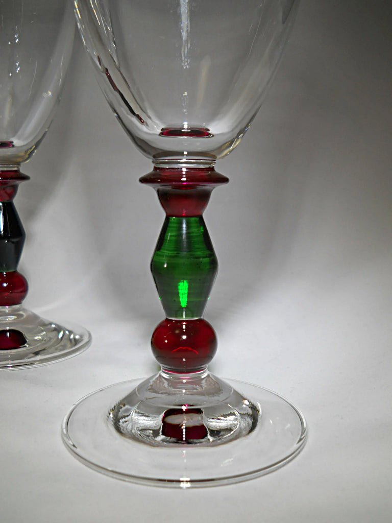 Mikasa Festive Kensington Red/Green Stem Wine Glass Set of 4
