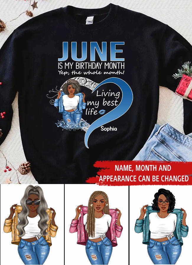 June Birthday Shirt for Women - Custom Birthday Gift for Queens Born in June