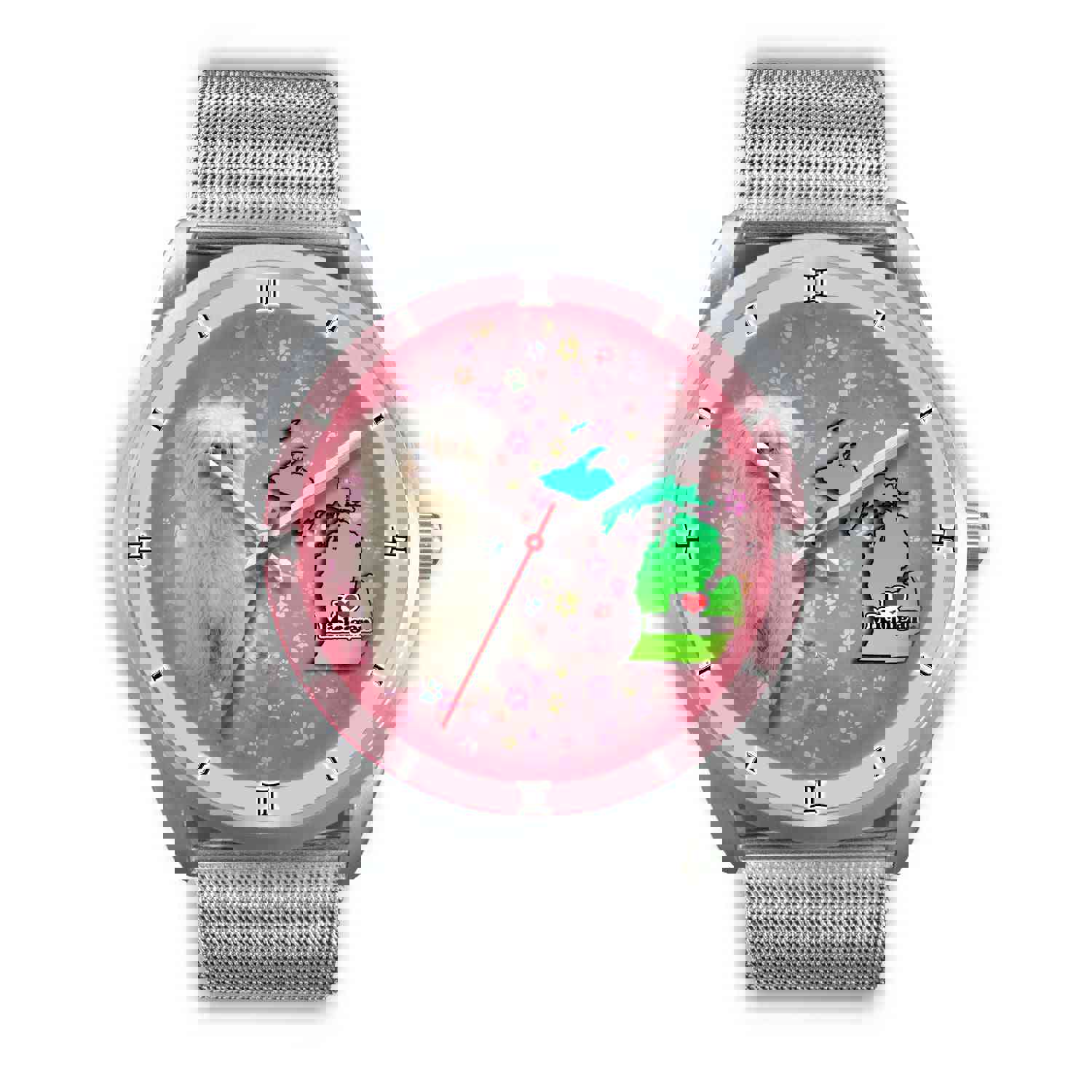 Cute Maltese Dog Michigan Christmas Special Wrist Watch