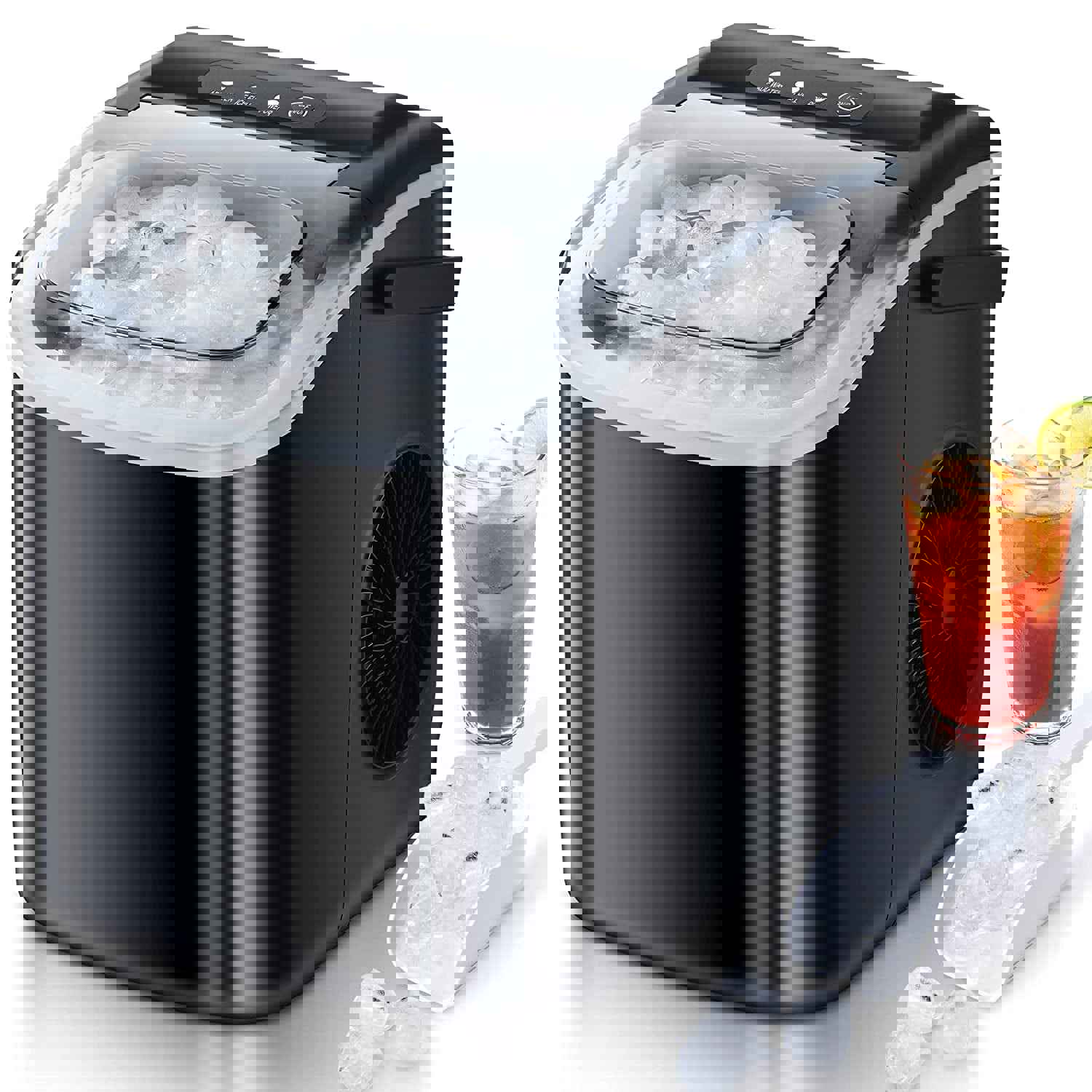 Portable Countertop Ice Maker - 6 Mins Fast Ice Making, 26.5Lbs/24Hrs, with Self-Cleaning & Accessories