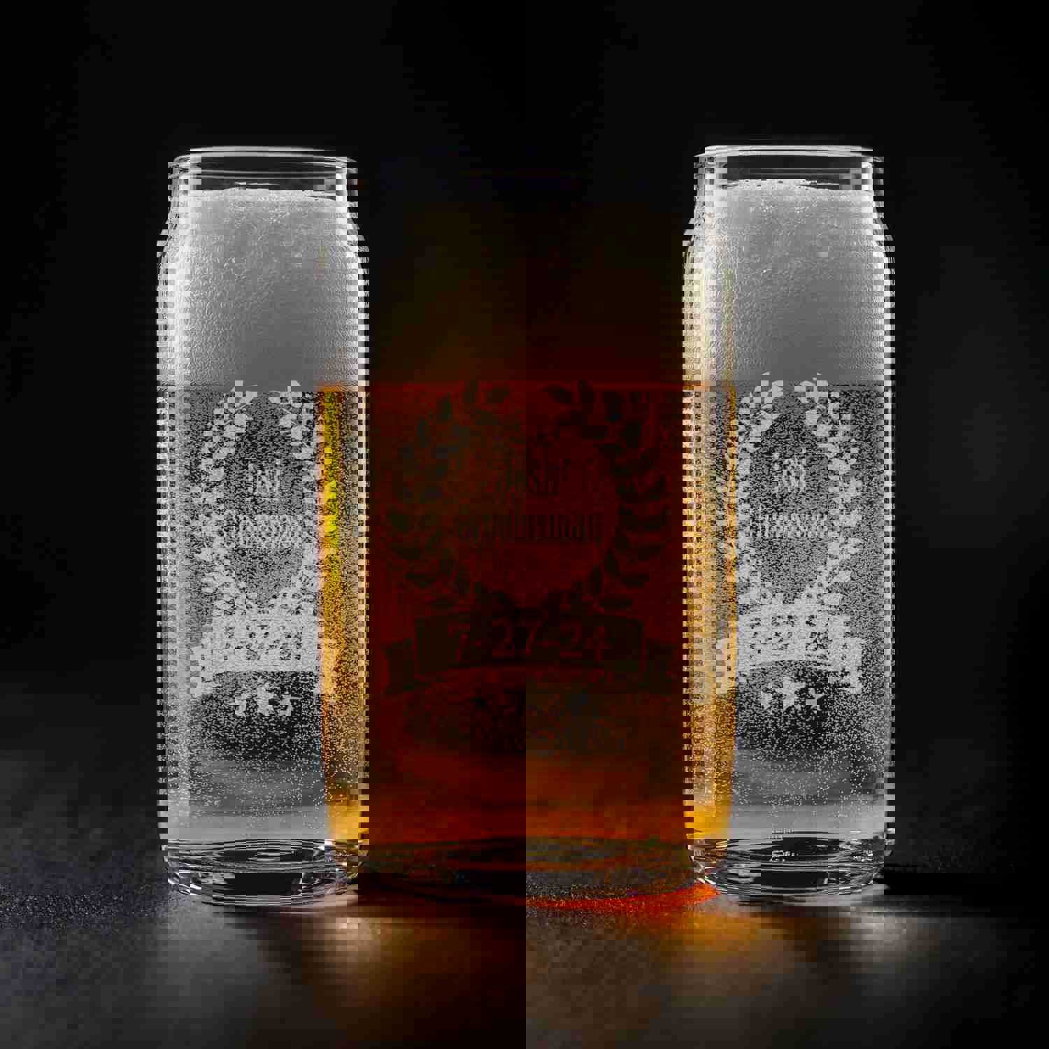 Personalized Groomsman Beer Can Glass - 16 oz Engraved Wedding Gift