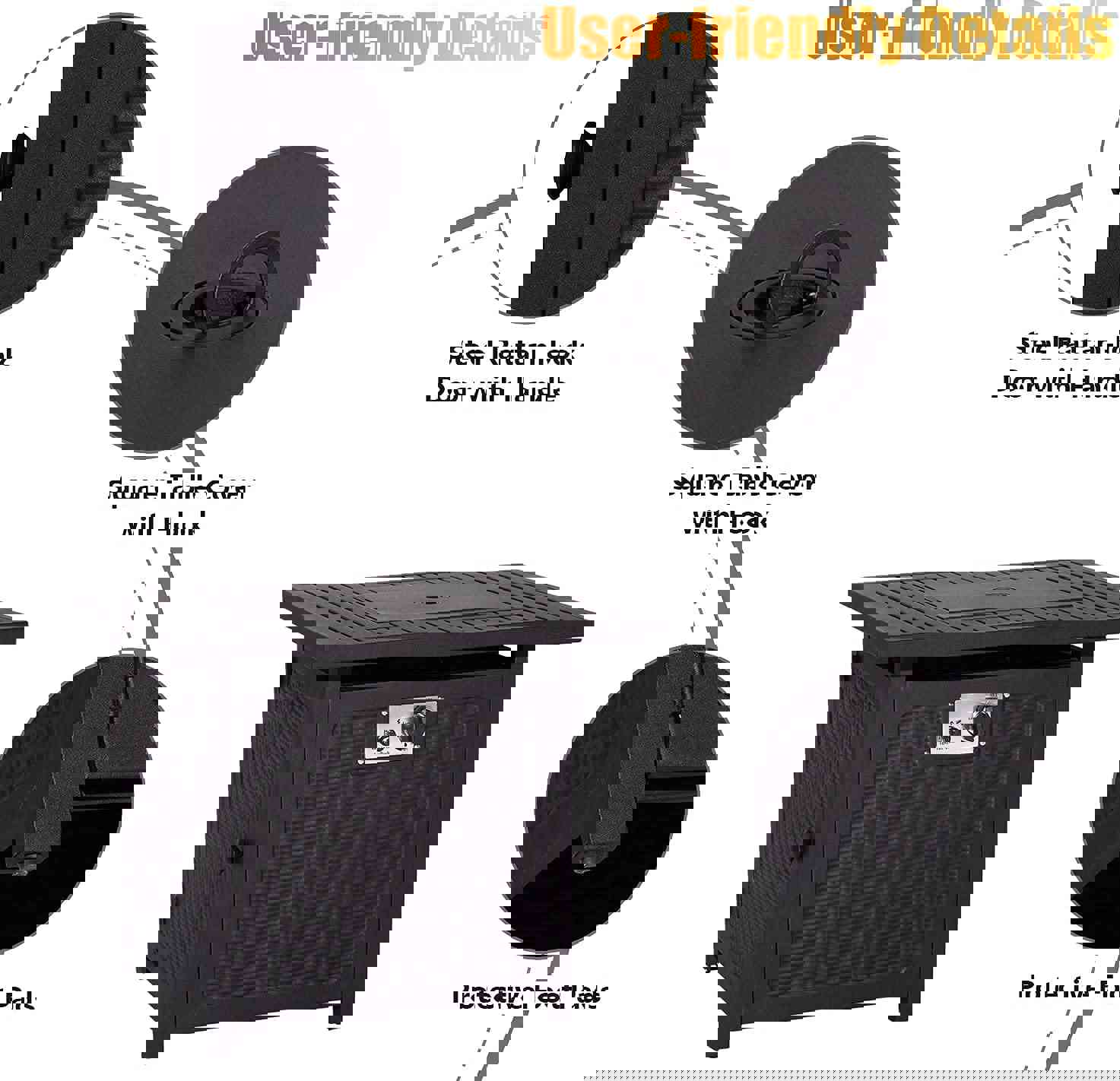 30 Inch Outdoor Propane Gas Fire Pit Table with Cover and Auto-Ignition