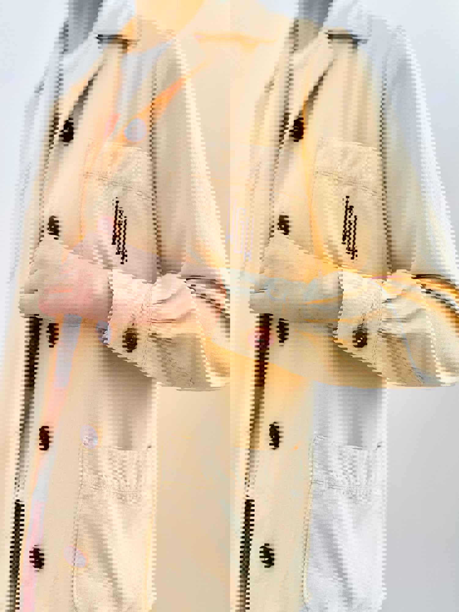 Vintage 1940s Monogrammed Jacket Apricot Color Blouse