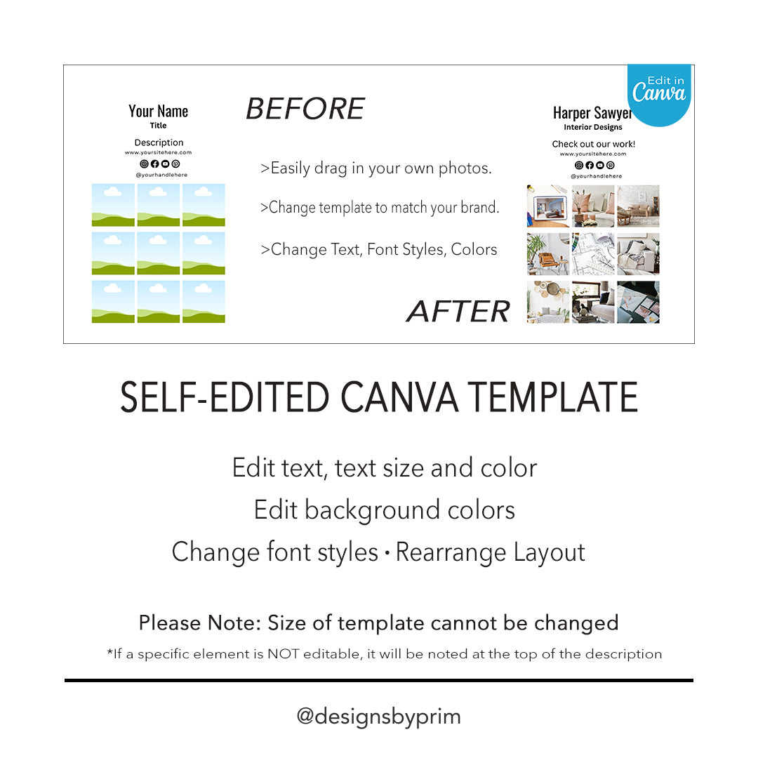 Interior Designer Business Card Template - Editable & Modern Design