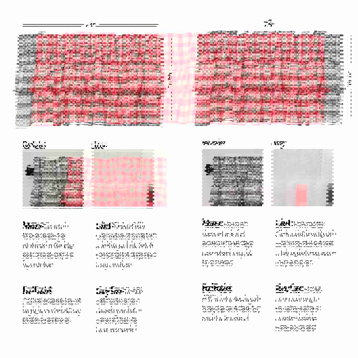 Annie Buffalo Red Check Ruffled Valance 16x72 - Premium Farmhouse Home Decor