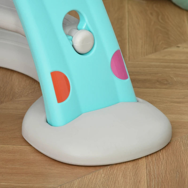 Qaba 2 in 1 Kids Slide with Basketball Hoop - Freestanding Indoor/Outdoor Playset