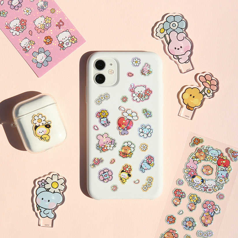 BT21 Happy Flower Hologram Stickers - Official BTS Merch