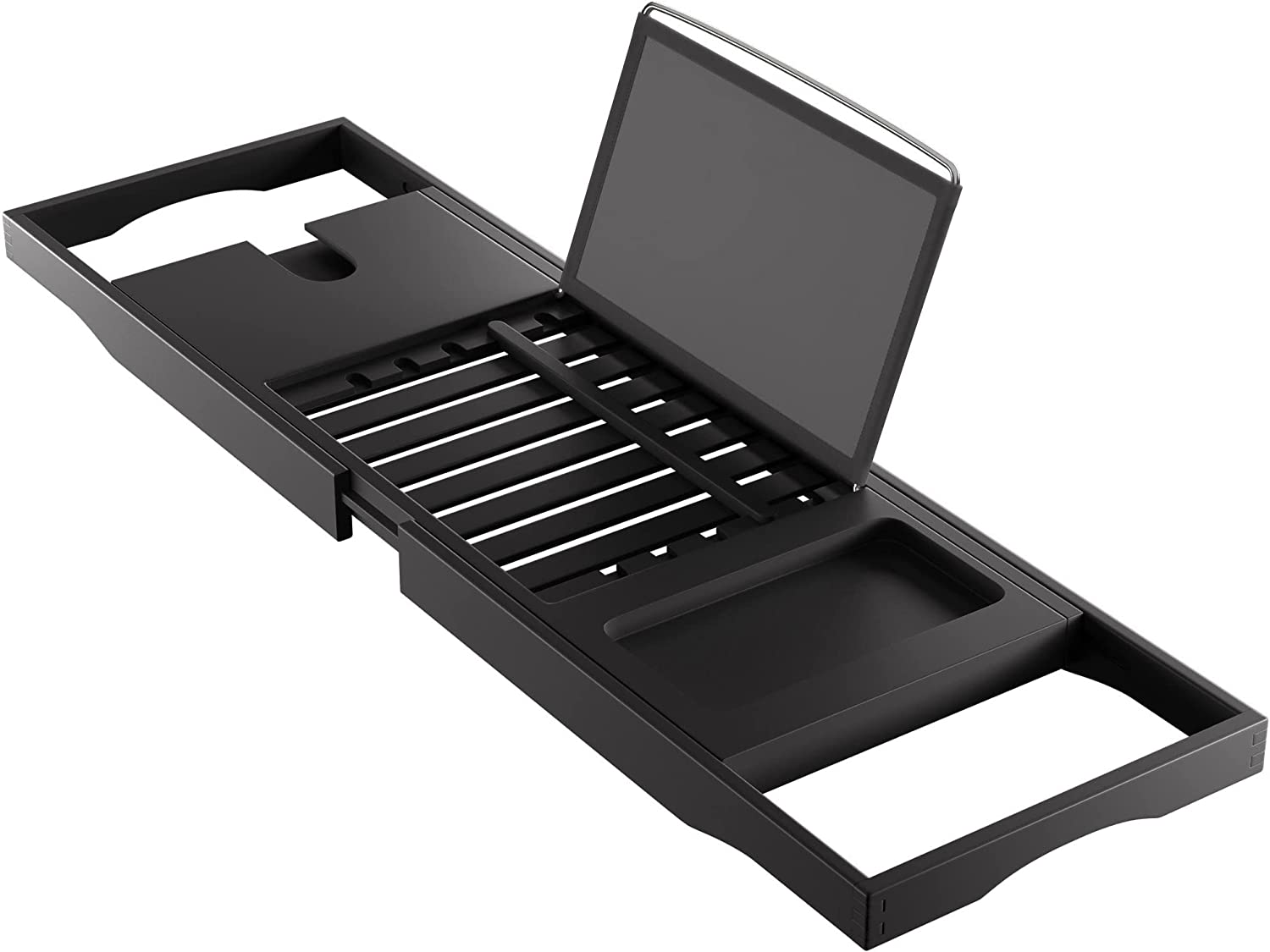 Bambüsi Expandable Bamboo Bathtub Tray Caddy - Adjustable Luxury Bath Organizer