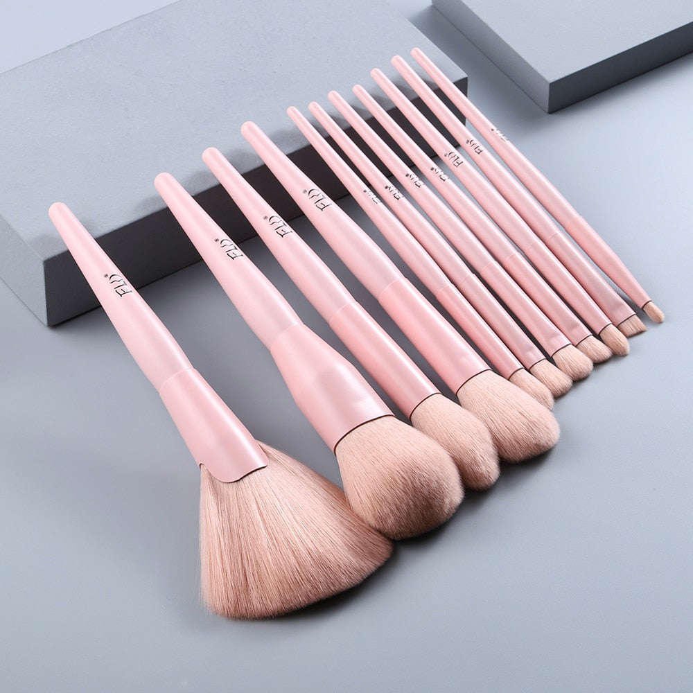 11Pcs Green Makeup Brushes Set - High Quality Cosmetic Beauty Tool