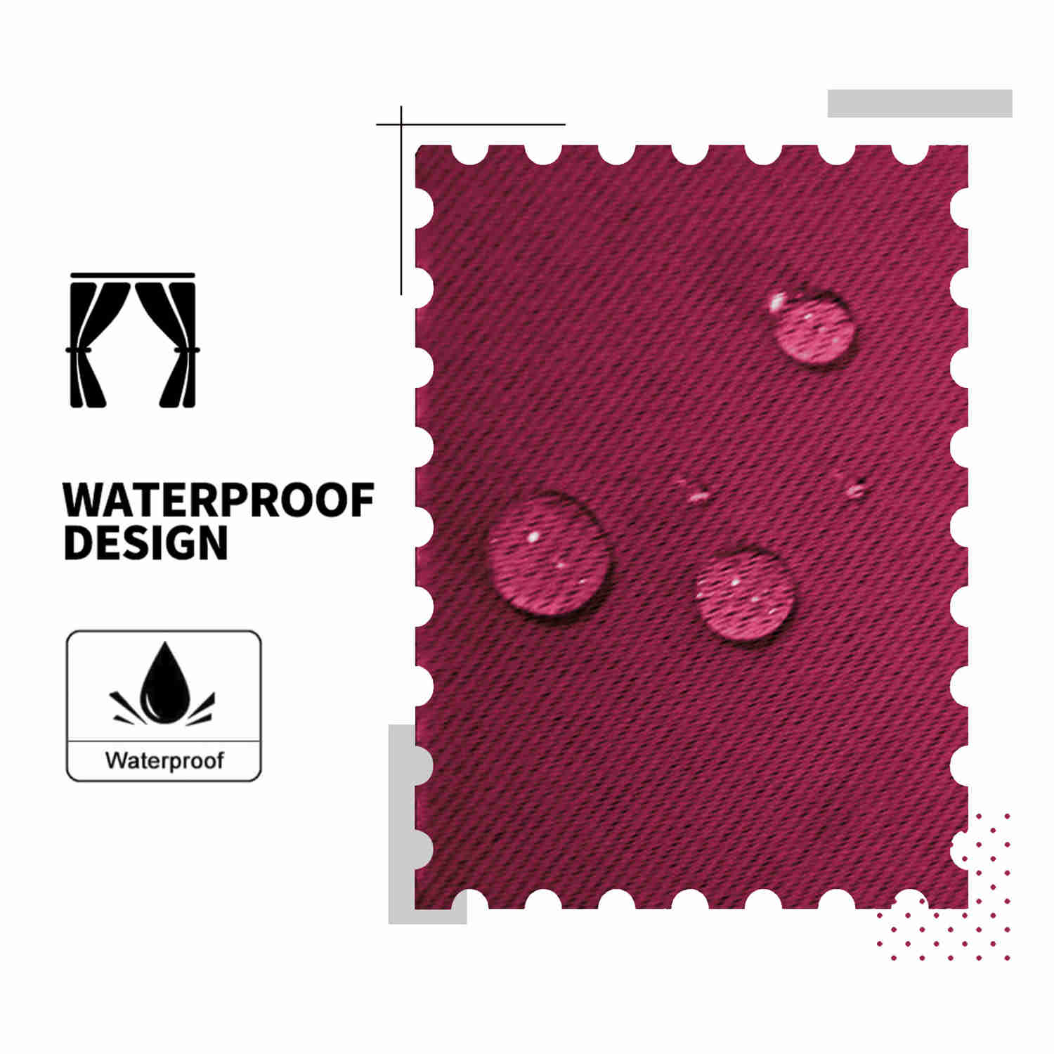 Heartcosy Blackout Curtains Wine Red - Tab Top