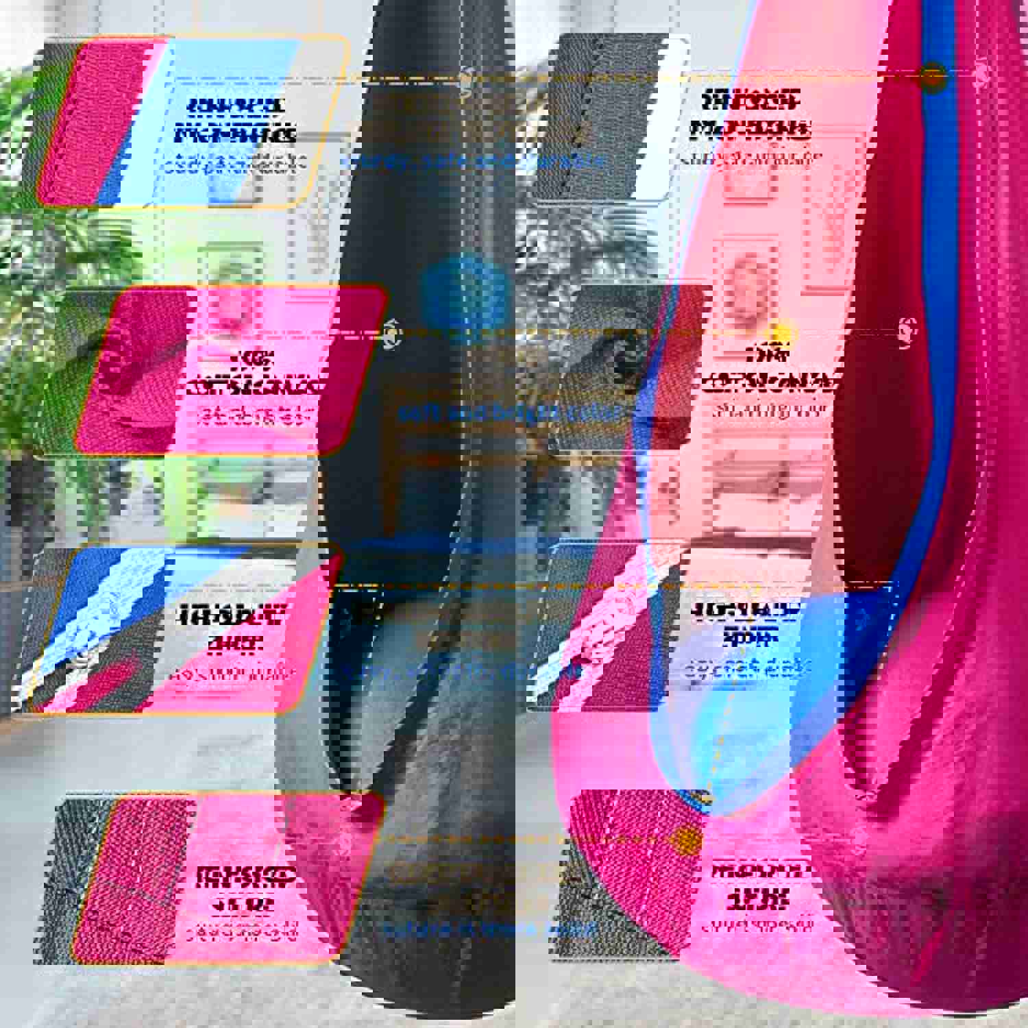 OUTREE Kids Pod Swing Seat - 100% Cotton Child Hammock Chair for Indoor and Outdoor Use (Blue)