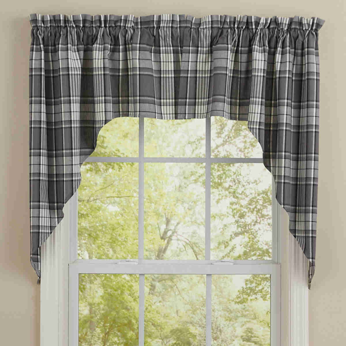 Gray Area Swag - 36L Country Plaid Set of 2