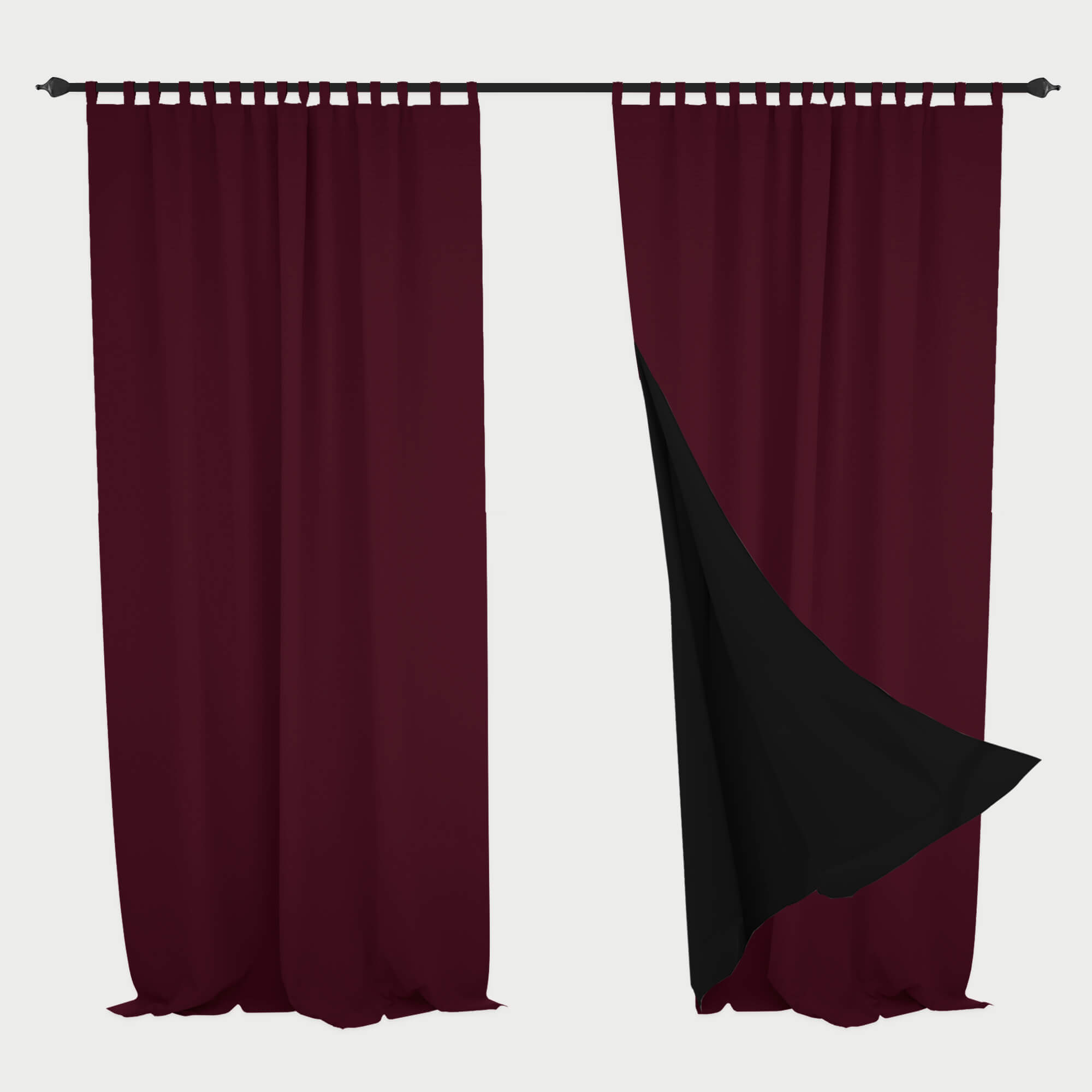 Heartcosy Blackout Curtains Wine Red - Tab Top