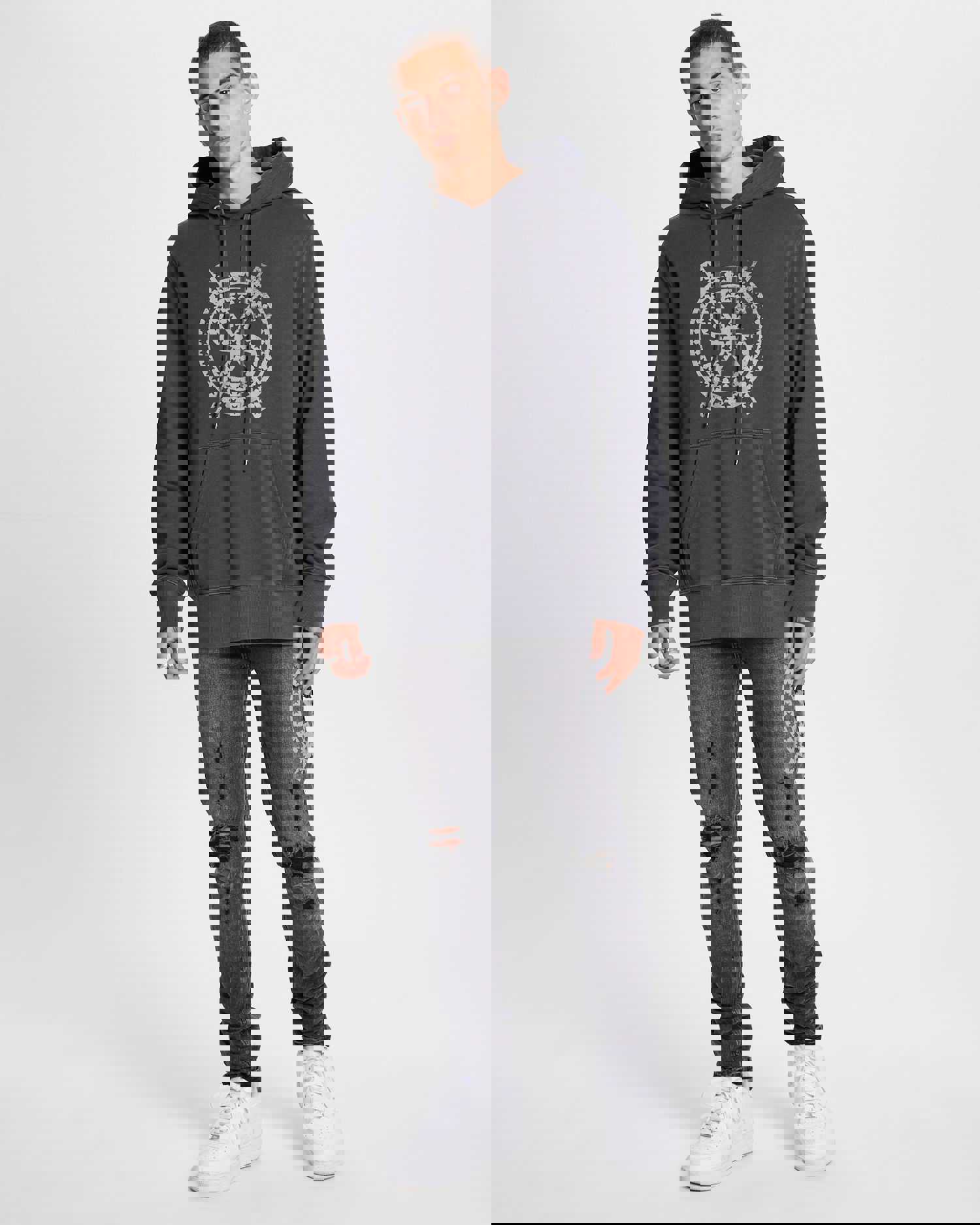 KSUBI DOLLAR STAR KASH HOODIE FADED BLACK - MEN'S APPAREL