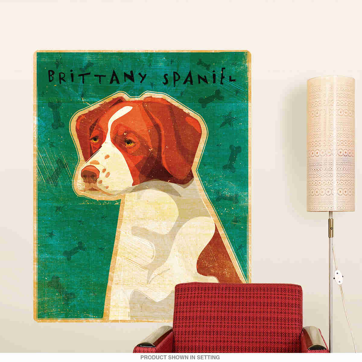 Brittany Spaniel Pet Dog Wall Decal - Removable High-Quality Art