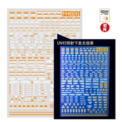 High Precision Water Sticker Universal Warning Label for MHG01 1/100 1/144 Model Kits