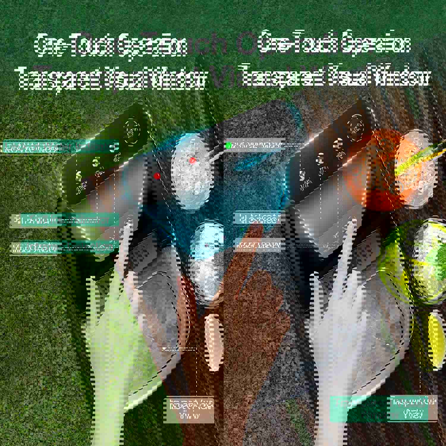 Portable Countertop Ice Maker - 6 Mins Fast Ice Making, 26.5Lbs/24Hrs, with Self-Cleaning & Accessories