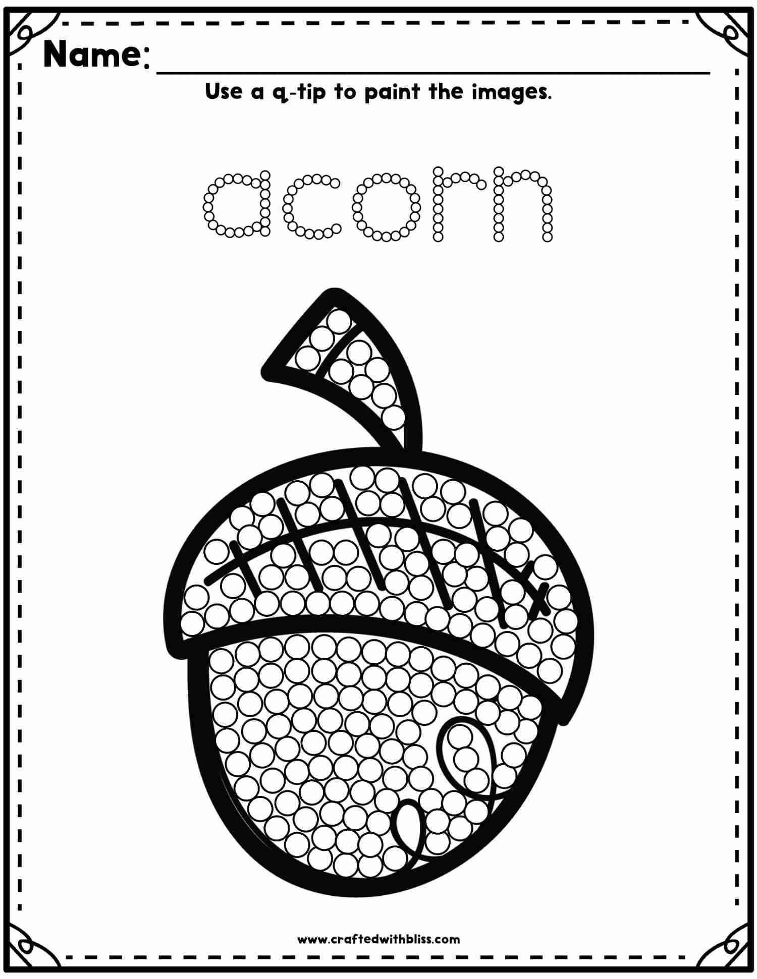 Fall Season Q-Tip Painting Kit - Creative Fine Motor Activity for Kids