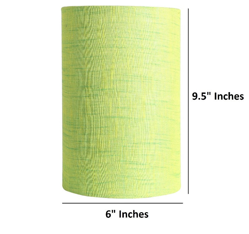 BTR CRAFTS Green Texture Cylinder Lamp Shade - Cotton Fabric (6 Inches)