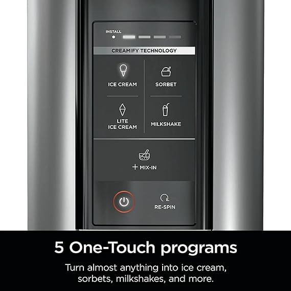 Ninja CREAMi Ice Cream Maker 5 One-Touch 2 Pint Containers Lids NC300 - Silver (Open Box)