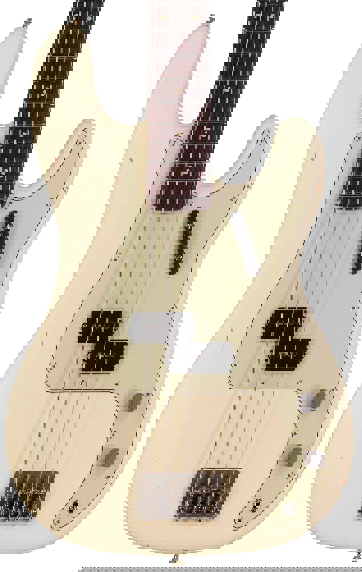 Nash PB-63 Bass Guitar, Olympic White, Light Aging