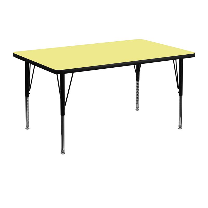 Flash Furniture Adjustable Rectangle Activity Table for Kids - Yellow