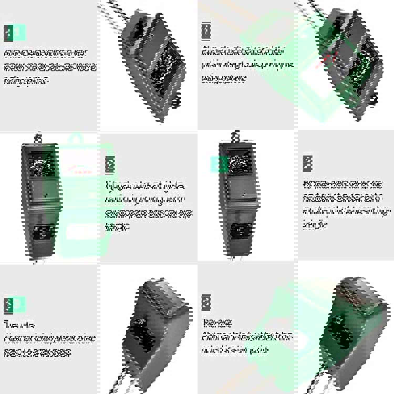 METKIIO 3-in-1 Soil Moisture/Light/pH Meter for Plant Care