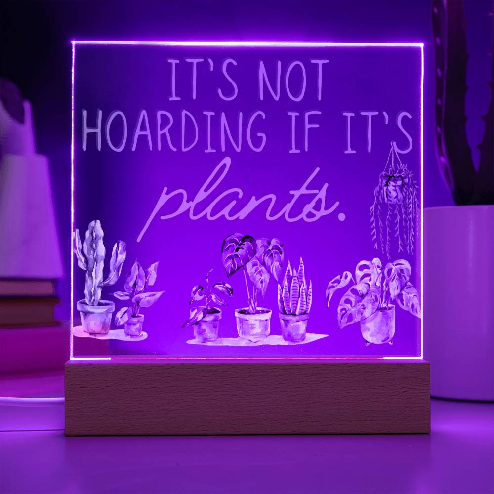 Funny Plant Acrylic LED Night Light - Indoor Home Garden Decor - Gift for Plant Lovers