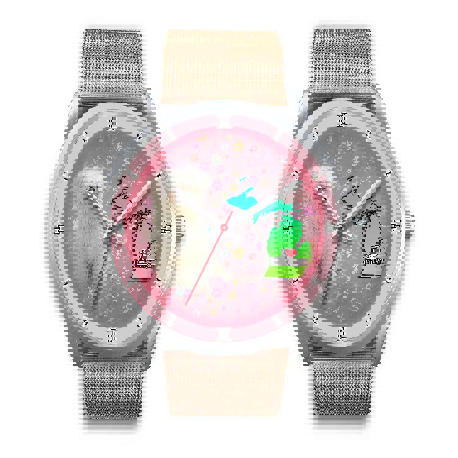 Cute Maltese Dog Michigan Christmas Special Wrist Watch