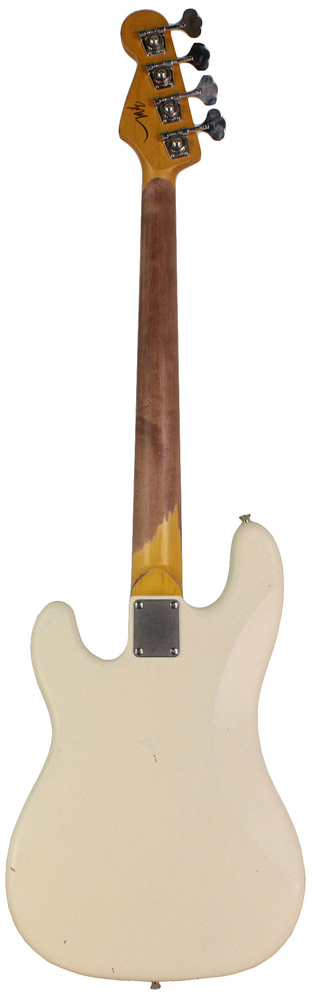 Nash PB-63 Bass Guitar, Olympic White, Light Aging