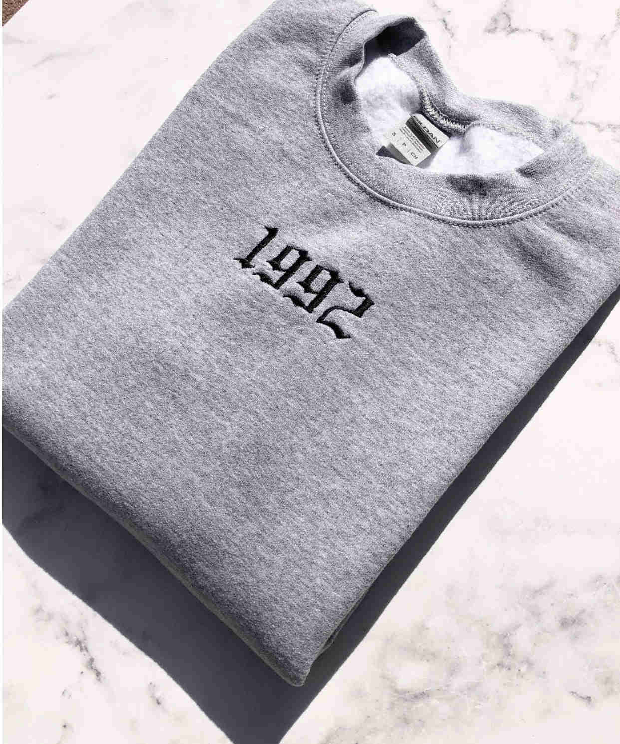 Custom Birth Year Embroidered Apparel