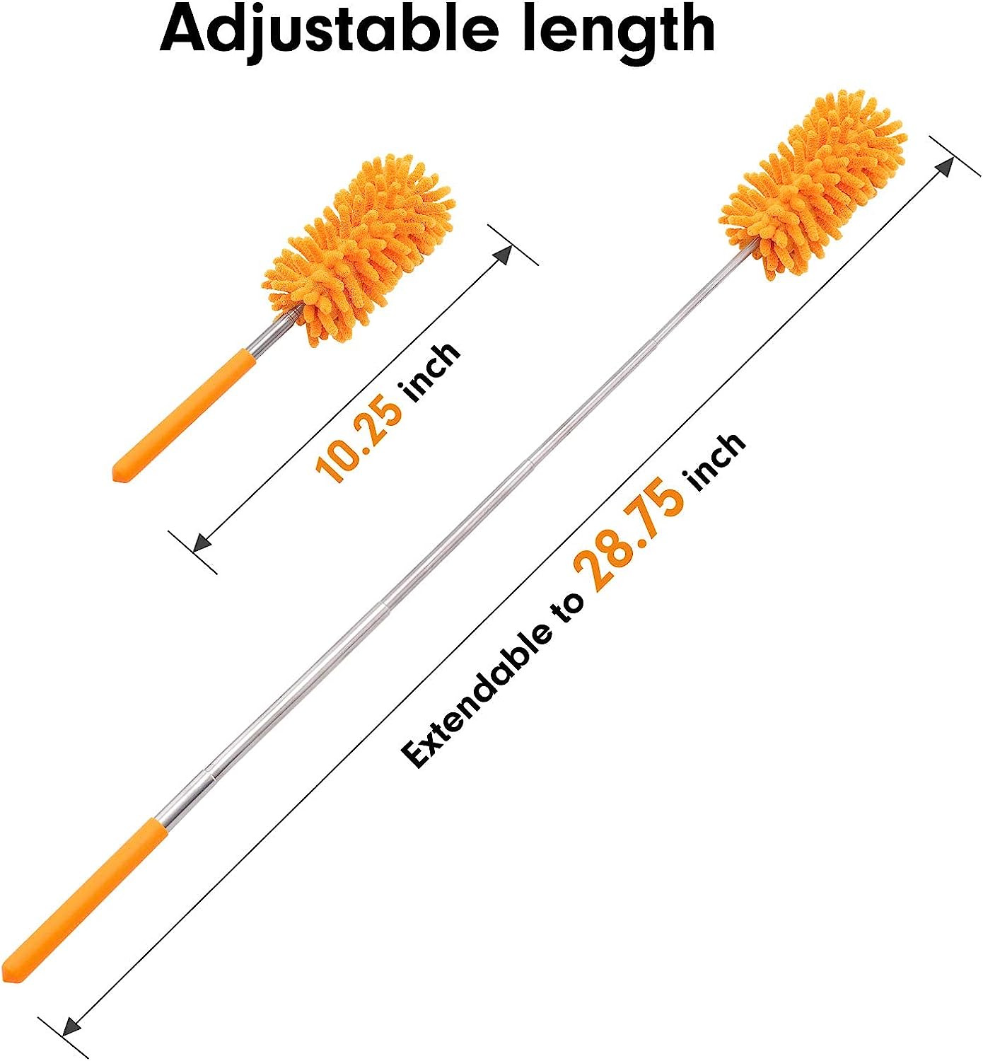 Telescopic Microfiber Duster with Pivot Head - Extends Up to 29 Inches