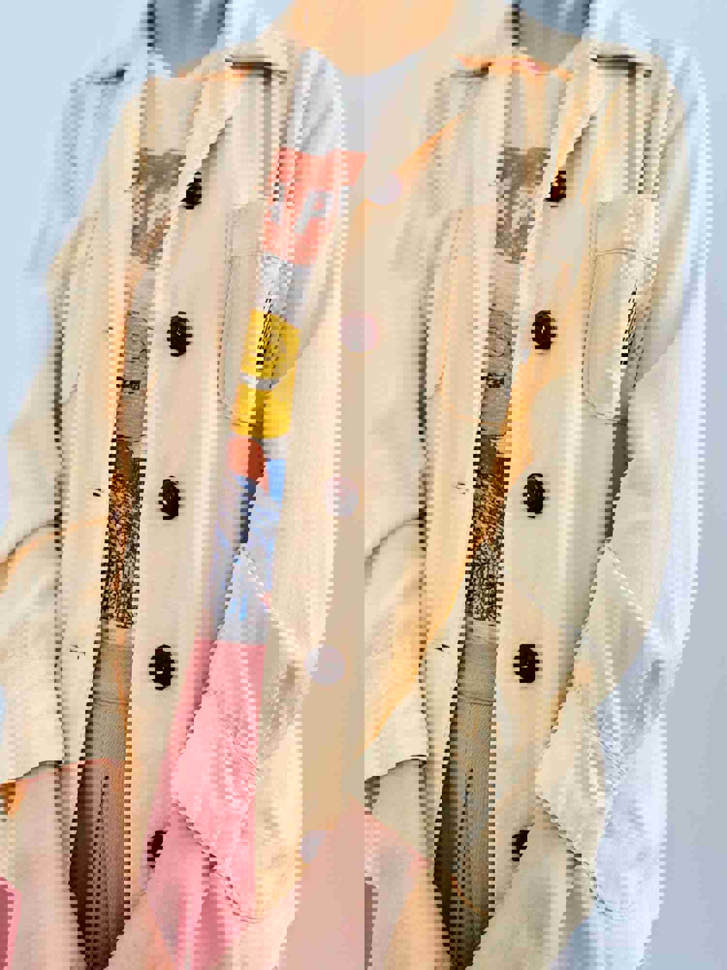 Vintage 1940s Monogrammed Jacket Apricot Color Blouse